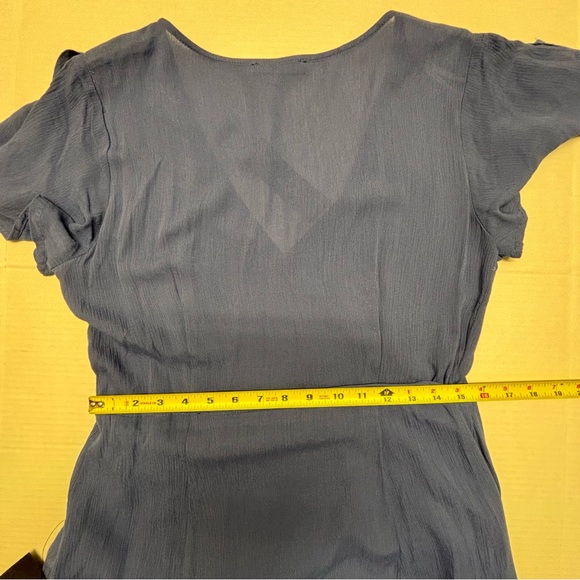 NWT Lulus Heart Of Marigold Wrap Maxi Dress Fluttering Sleeves Blue Sz L - Picture 13 of 16